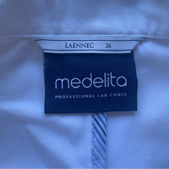 Medelita Men's White Professional Laennec Lab Coat 22386 - Picture 6 of 8